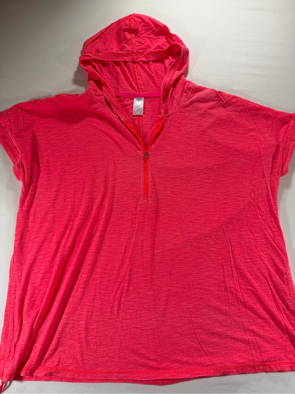 Livi Active Bright Pink Short-Sleeve Hooded Half-Zip Top